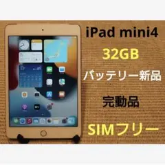 完動品SIMフリーiPad mini4(A1550)本体32GB送料込VQHGC
