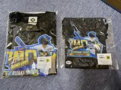 阪神タイガース　佐藤輝明100号ホームラン記念Tシャツ M サイズ、巾着セット