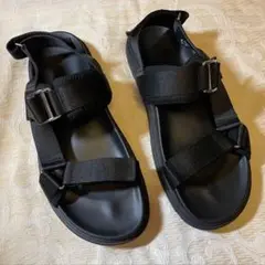 GU メタルバックルテープサンダル 09 BLACK 黒 28.0cm