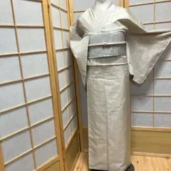 ［4361］本場白大島紬 美品 7マルキ 未使用 しつけ付 正絹 着物 袷