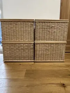 無印良品　重なるブリ材バスケット 4個セット