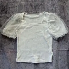 ホワイト パフスリーブ Tシャツ