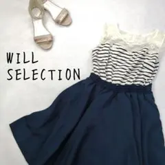 【WILLSELECTION】ノースリーブ ワンピース ボーダー 花柄