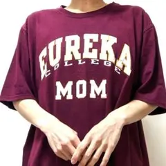 ラッセルアスレティックユリーカ大学MOMカレッジTシャツえんじワインレッドXL