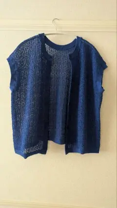relume ネイビー レースカーディガン F