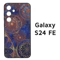 Galaxy S24FE ケース ブルー アンティーク風 青