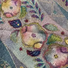 未使用 訪問着 辻が花 金彩 薄紫 正絹
