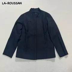 t1609 【LA-ROUSSAN】　スタンドカラージャケット　黒　キレイめ