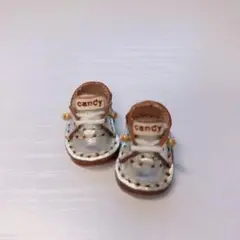 【新品】candyシューズ シルバー オビツ11などに♪(灰色 グレー ロゴ)
