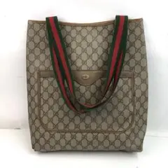 GUCCI グッチ GGキャンバス シェリーライン トートバッグ レザー