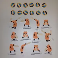 バレーボール★オレンジ★ユニフォームシール　ボール付き★色紙　寄せ書き　アルバム