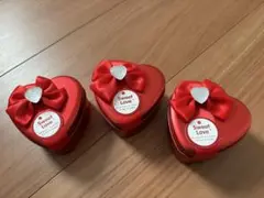 リボン付きハート型缶 3個セット