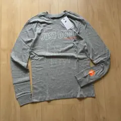 MNIKE JUST DO IT ロンT ロゴ グレー ホワイト