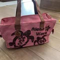 Aloha Wave ボストンバッグ 赤/白 ストライプ