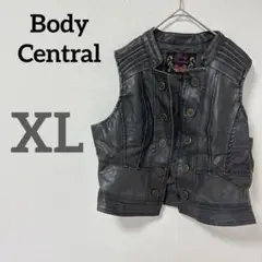 Body Central 【XL】革ジャン ベスト ノースリーブベスト レザー