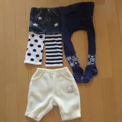 ベビー　フリースパンツ　スパッツ　タイツ　３点セット　70〜75