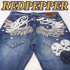 REDPEPPER 刺繍 天使の羽 翼 スカル ドクロ 髑髏 y2k ヒゲ