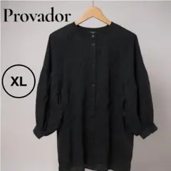 【美品】Provador 黒 ブラウス LL ゆったり上品　吸水速乾・UV機能