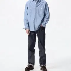 UNIQLO レギュラーフィットストレートジーンズ、 セルビッジ