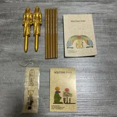 【値下げ】エジプト神話デザイン文房具　ボールペン　鉛筆　しおり　メモ