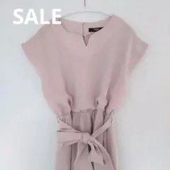 再値下げ！Fabulous 半袖ピンクワンピース ウエストリボン付き