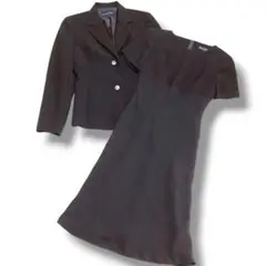 美品★ヒロミチナカノ　ブラックワンピーススーツ　セットアップ　7号　礼服　S 黒