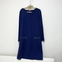 エアパペル　ネイビーウールワンピース