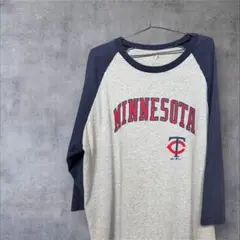 【Majestc】MINNESOTA 七分袖カットソー Mグレー/ネイビー 古着