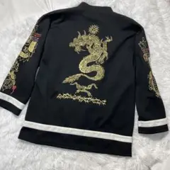 【美品】ジャージ　セットアップ　ドラゴン　刺繍　龍　ハーフジップ