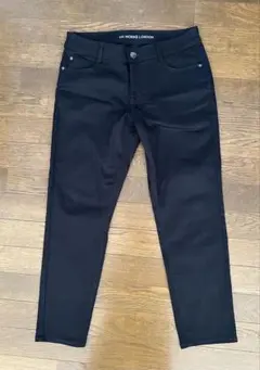美品HK WORKS LONDON ストレッチテーパードパンツ黒67