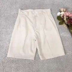 ノウル　ハーフパンツ　ショート　サイドポケット　オフオワイト系　無地　M