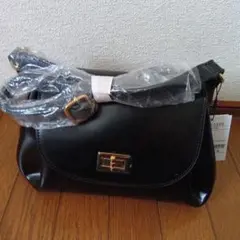 OLIVE des OLIVE 黒　アコーディオンショルダーバッグ
