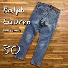 【美品】Ralph Laurenラルフローレン 褪せ加工スリムデニムパンツM