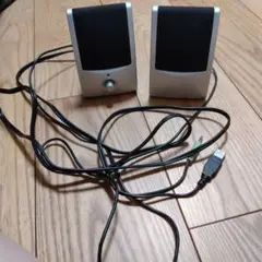 USB接続 PCスピーカー 2個セット シルバー