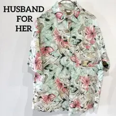 HUSBAND FOR HER フラワープリント 半袖シャツ
