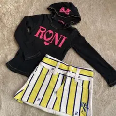 RONI フード付きリブロンT スカート