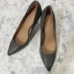 HALSTON HERITAGE パンプス　グレー　レザー　24.5