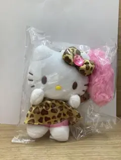 ハローキティ しっぽ付き マスコットキーホルダー ヒョウ ぬいぐるみ