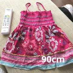 ♡花柄ピンクサンドレス♡ 女の子用　90cm　可愛い♡