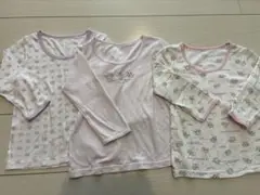 女の子向け　長袖肌着3枚セット　100cm