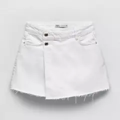 ZARA 未使用　S ホワイト　デニム　スコート　ザラ