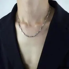 【残り僅か】メンズ　ネックレス　チェーン　シルバー　定番　ストリート　韓国