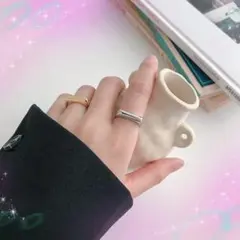 e05 新品☆即日発送☆2個セット 指輪 韓国デザイン ペアリング D30