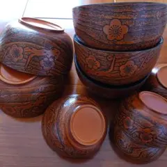 お値下げ中❢梅柄お椀♪【大15×8㌢200g小10×5㌢100g】セット