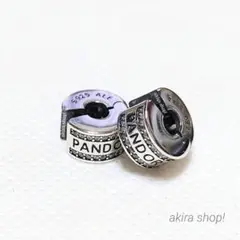 ♡Pandora ロゴチャーム シルバー ２コ♪