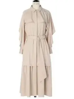 herlipto Belted Ruffle Shirt Dress