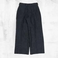ダークグレータック入りスラックス ベルトループ付き ストレートシルエット L