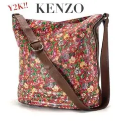 KENZO ケンゾー ショルダーバッグ レッド 赤 レザー 花柄 Y2K