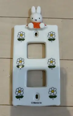 ミッフィー スイッチカバー 陶器製 花柄