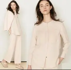 Theory 22SS 完売 ウォッシャブル バンドカラー シャツブラウス